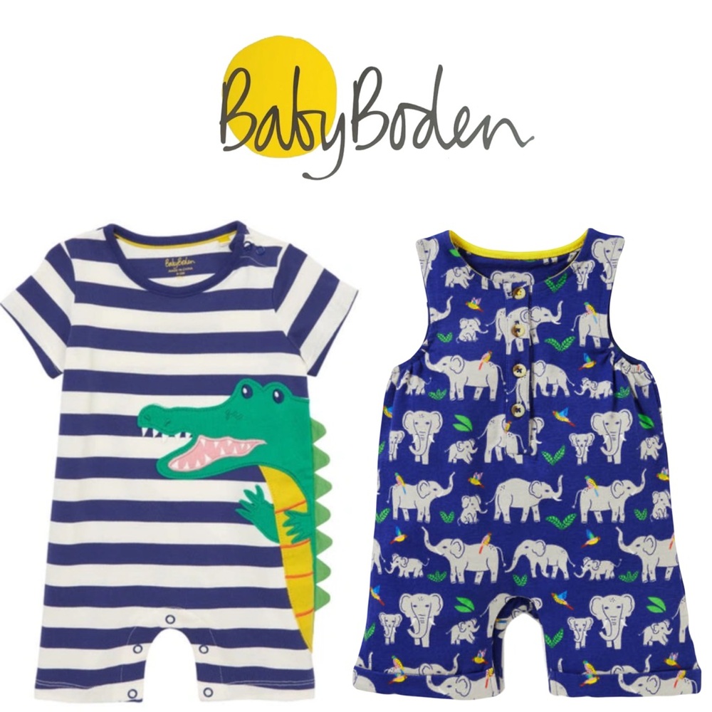 Bundle of 2 Baby Boden rompers 3-6 months